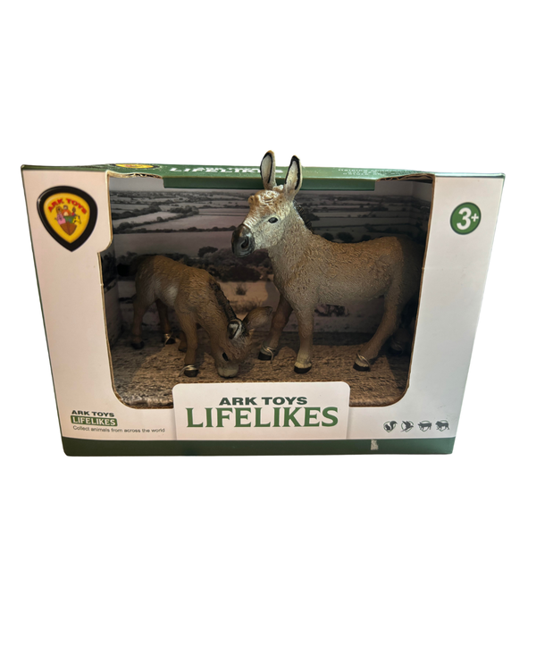Ark Toys Donkey & Foal Play Set with Hay Bale